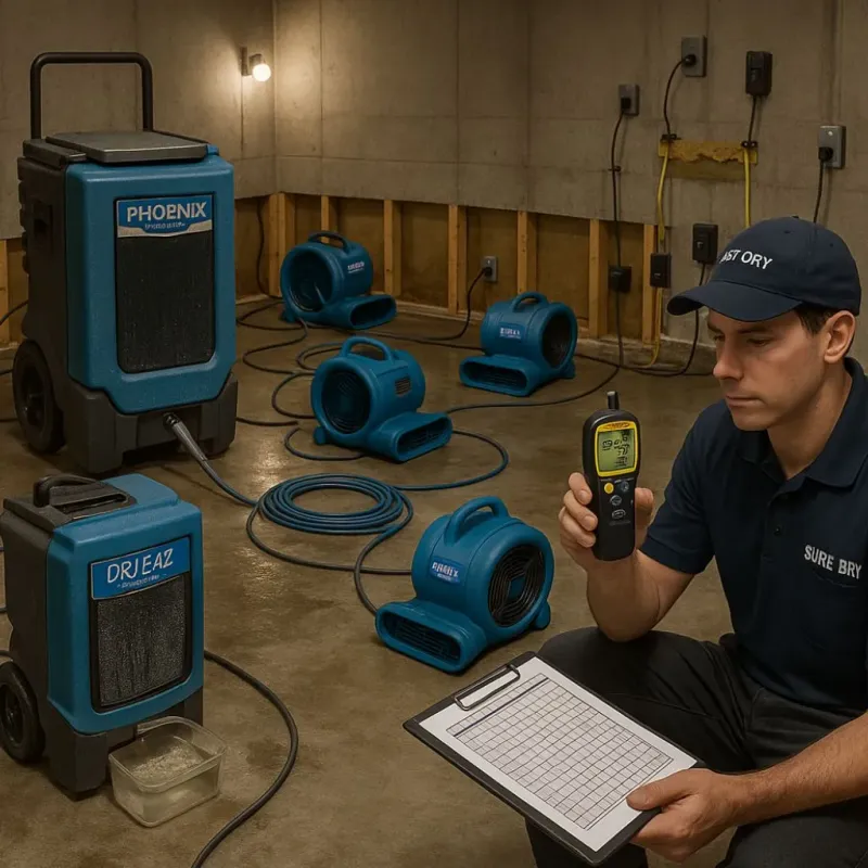 Structural Drying and Dehumidification process in Shenandoah, VA